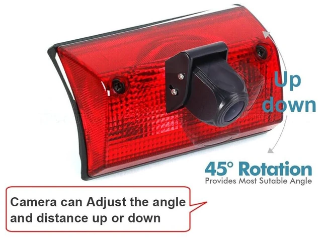 Alt view image 3 of 5 - 18mm HD Night Vision Car Third Roof Top Mount Brake Light 3 Rear View Camera Parking Safety Assistant, for Benz Sprinter W901 W902 W903 W904 1996-2006 (with 4.3-inch Rearview Mirror)