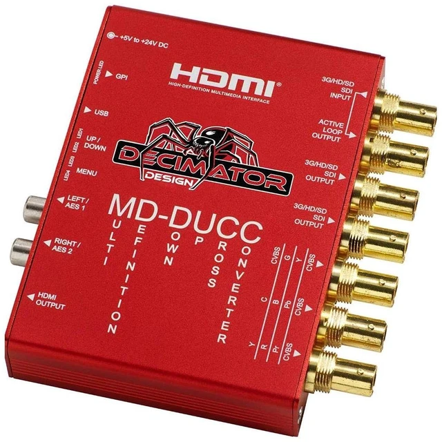 Main image of Decimator MD-DUCC Multi-Definiton Down Up Cross Converter SDI to SDI, HDMI and Analogue Video with 2X AES/EBU and 2X Analogue Audio Outputs