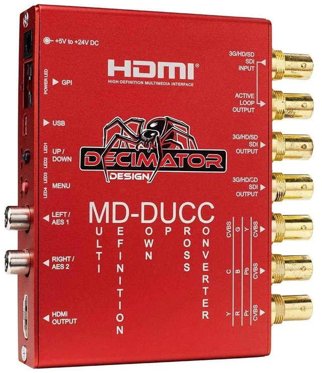 Alt view image 3 of 4 - Decimator MD-DUCC Multi-Definiton Down Up Cross Converter SDI to SDI, HDMI and Analogue Video with 2X AES/EBU and 2X Analogue Audio Outputs