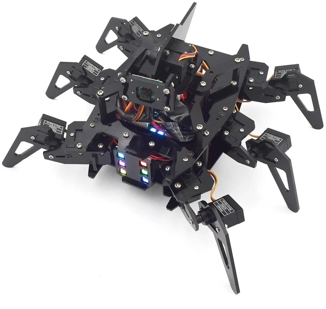 Main image of Adeept RaspClaws Hexapod Spider Robot Kit Compatible with Raspberry Pi 5/4B/3B/3B+(Board Not Included), STEAM Crawling Robot, OpenCV Target Tracking, Video Transmission, RPi Robot with PDF Manual