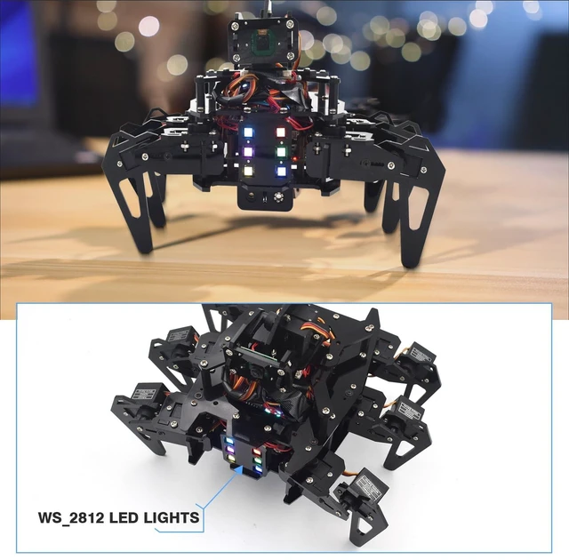 Alt view image 5 of 5 - Adeept RaspClaws Hexapod Spider Robot Kit Compatible with Raspberry Pi 5/4B/3B/3B+(Board Not Included), STEAM Crawling Robot, OpenCV Target Tracking, Video Transmission, RPi Robot with PDF Manual