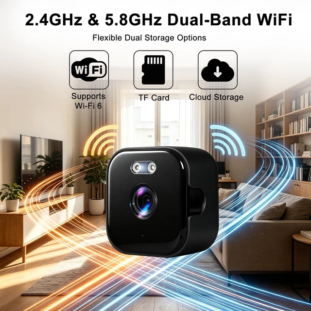 Alt view image 5 of 5 - Voniviewse 3MP 2K Window Security Camera with Two Way Talk for Home, Office