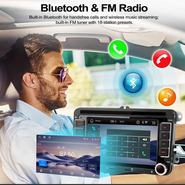 Alt view image 5 of 5 - CAMECHO Car Stereo for Volkswagen VW Passat 2006-2014 with Wireless Apple CarPlay & Android Auto & YouTube, 7 Inch IPS Touchscreen Car Radio with Bluetooth, FM, USB, Mirror Link, Backup Camera