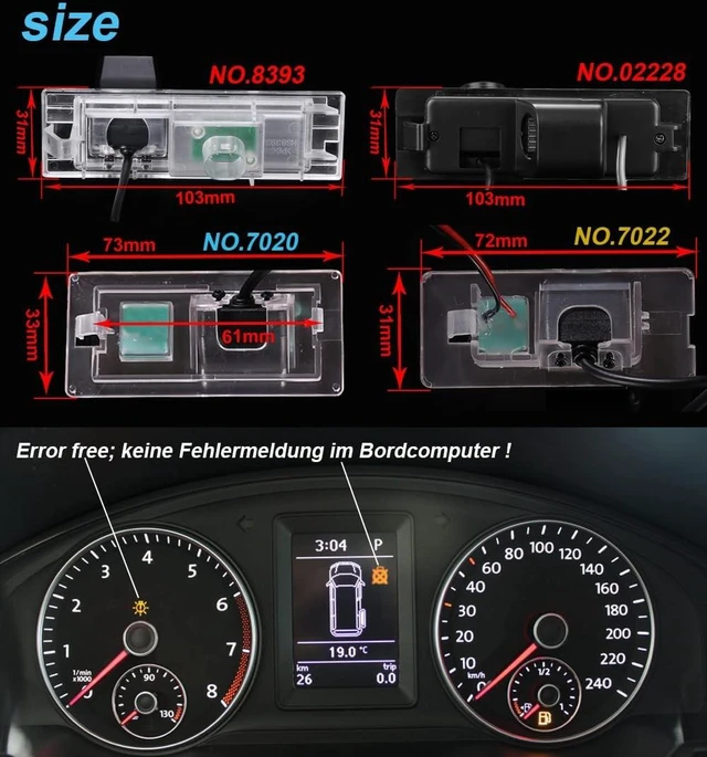 Alt view image 3 of 5 - 18mm AHD Pro Rear-View License Plate Car Reverse Camera for BMW Mini Cooper Kombi Limousine R55 R56/Convertible Cabrio R52/Cooper Cabriolet R57/Coupe R58/Roadster R59/S Hardtop R56/One Ray G 55kw