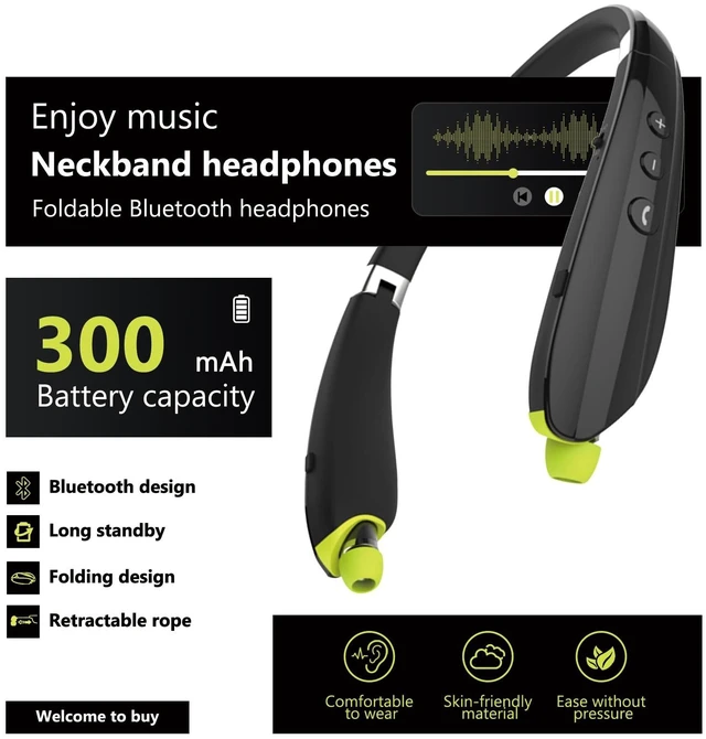 Alt view image 2 of 5 - Wiykasenbos Neckband Bluetooth Headphones Wireless Earbuds Noise Cancelling Headphones Neckband Earbuds with Magnetic Design Wireless for Sport Support Retractable and Foldable (Gray)