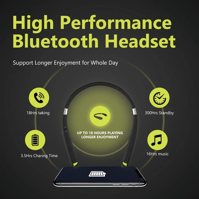 Alt view image 4 of 5 - Wiykasenbos Neckband Bluetooth Headphones Wireless Earbuds Noise Cancelling Headphones Neckband Earbuds with Magnetic Design Wireless for Sport Support Retractable and Foldable (Gray)