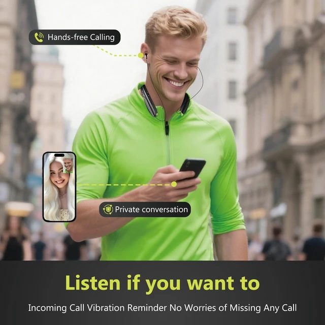 Alt view image 5 of 5 - Wiykasenbos Neckband Bluetooth Headphones Wireless Earbuds Noise Cancelling Headphones Neckband Earbuds with Magnetic Design Wireless for Sport Support Retractable and Foldable (Gray)