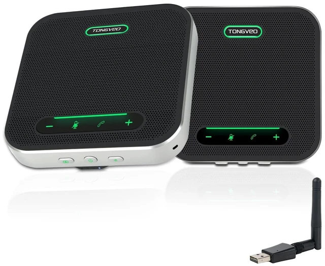 Main image of Wireless Conference Speaker and Microphone, 2-in-1 Daisy Chain Bluetooth Speakerphone with 4 Mics Arrays and 360 Voice Pickup and Noise Reduction,Bluetooth/USB/Dongle connection Methods for 30