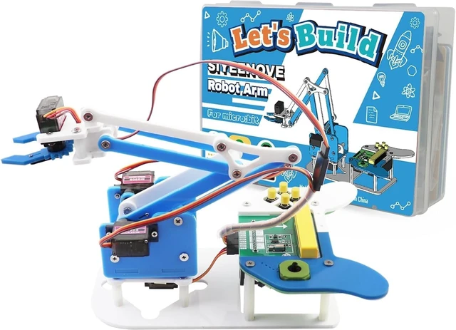 Main image of SIYEENOVE Micro:bit Programmable Robotic Arm Kit with Joystick Controller for STEM Education ^^ Compatible with MakeCode & MicroPython, microbit v2 and AA Batteries Not Included