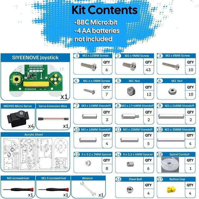 Alt view image 3 of 5 - SIYEENOVE Micro:bit Programmable Robotic Arm Kit with Joystick Controller for STEM Education ^^ Compatible with MakeCode & MicroPython, microbit v2 and AA Batteries Not Included
