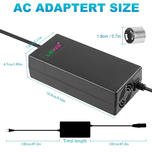 Alt view image 3 of 5 - 29V 5A 3-Pin Male XLR Charger for 24V Battery for Pride Mobility, Jazzy Power Chair, Lakematic,Golden Technologies, ShopRider RascalDrive Medical,24BC5000TF-1 Go-Go Elite Traveller
