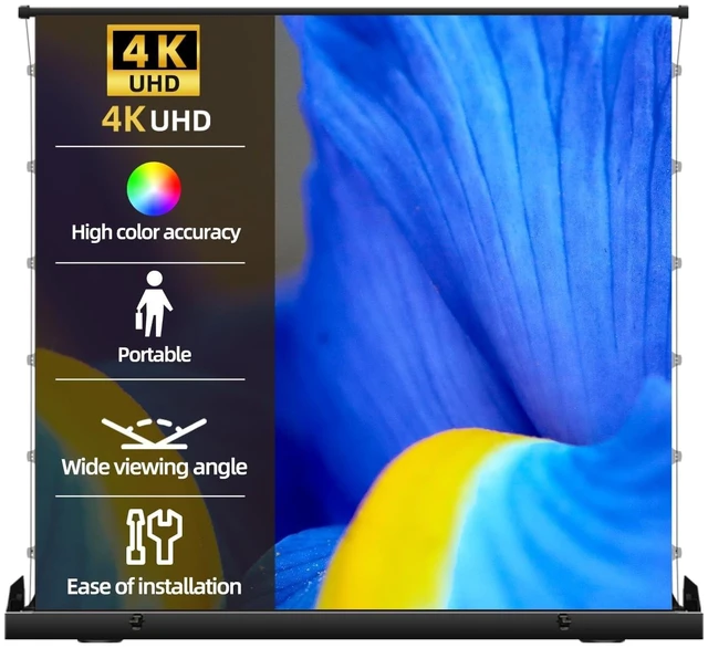 Main image of Tab-Tension Matte White Manual Pull Up Portable Projector Screen,Movie Screen 178Viewing Angle,Projector Screen Outdoor Wrinkle-Free Design for Backyard Movie Night(100 in/16:9)