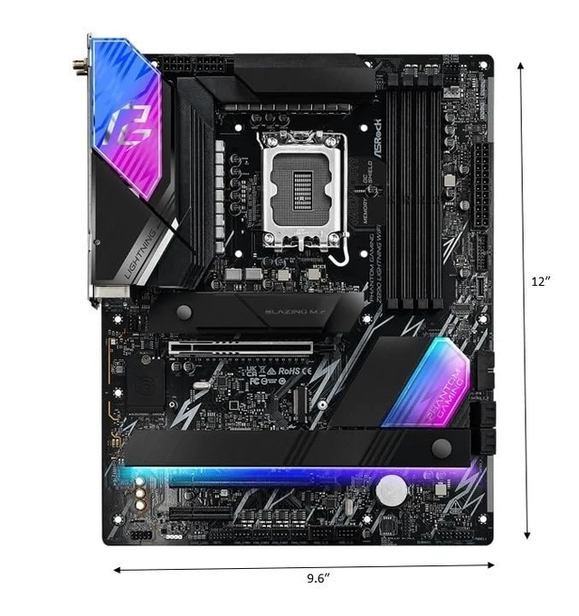 Alt view image 2 of 5 - ASRock Intel Core Ultra Z890 Lightning WiFi 7 Phantom Gaming 9066 MHz DDR5 256 GB ATX Motherboard M.2 LGA1851RL-ILM