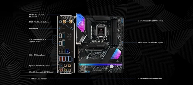 Alt view image 5 of 5 - ASRock Intel Core Ultra Z890 Lightning WiFi 7 Phantom Gaming 9066 MHz DDR5 256 GB ATX Motherboard M.2 LGA1851RL-ILM