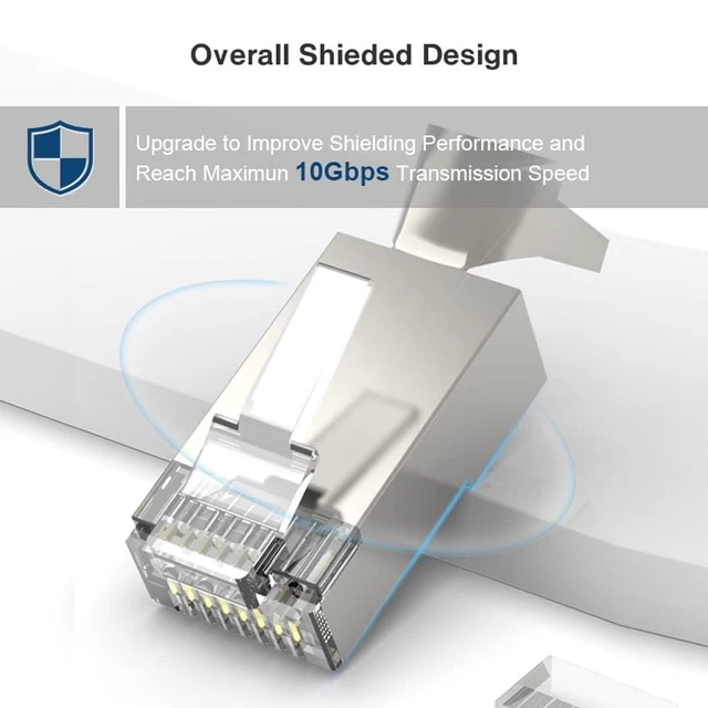 Alt view image 2 of 5 - ZOERAX 50-Pack Cat7 Cat6A RJ45 Pass Through Connectors Shielded