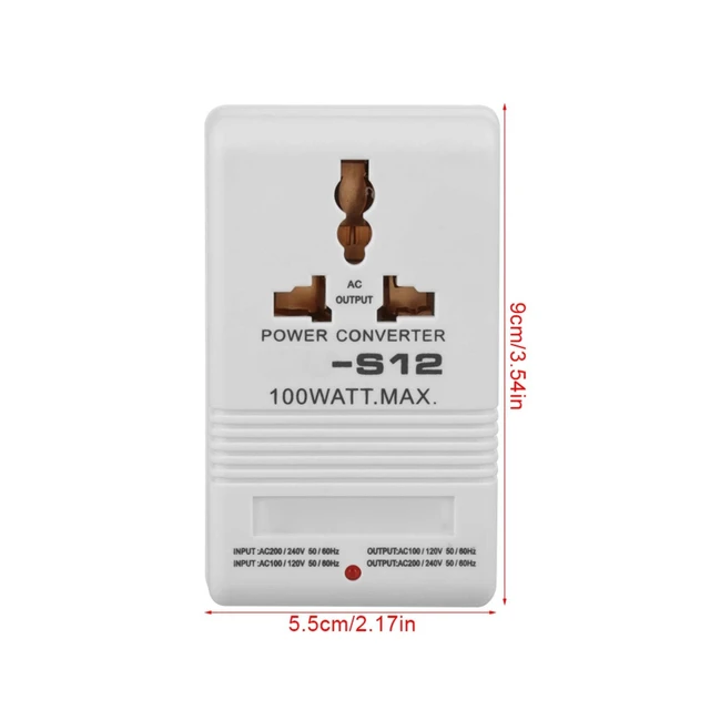 Alt view image 2 of 5 - Voltage Converter Step-Up and Step-Down 100W Power Transformer 110V 120V to 220V 240V Travel Adapter (CN Standard Plug)