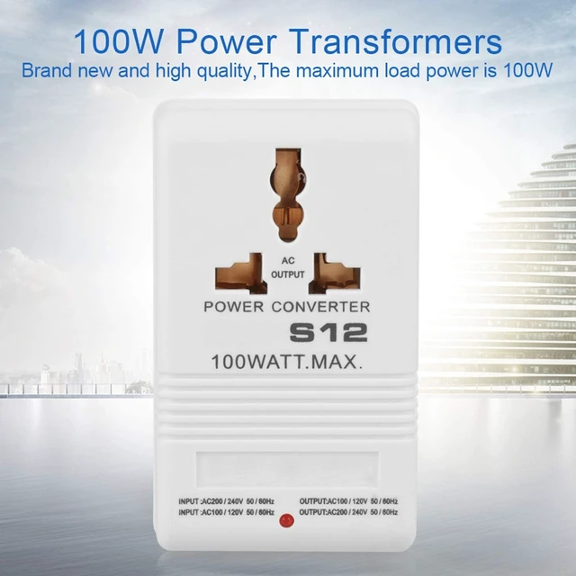 Alt view image 5 of 5 - Voltage Converter Step-Up and Step-Down 100W Power Transformer 110V 120V to 220V 240V Travel Adapter (CN Standard Plug)