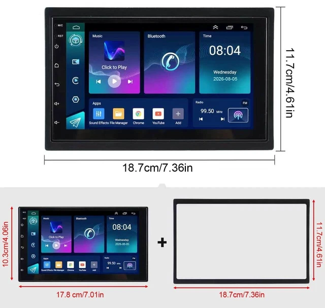 Alt view image 4 of 5 - 7 Inch Andorid Universal Car Radio Stereo for Nissan with CarPlay & Android