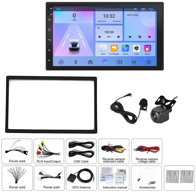 Alt view image 5 of 5 - 7 Inch Andorid Universal Car Radio Stereo for Nissan with CarPlay & Android