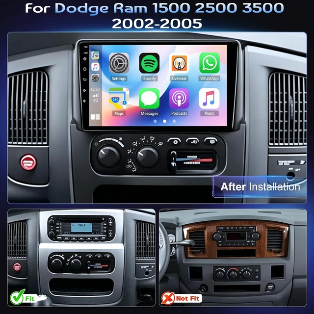 Alt view image 2 of 5 - Alikali 4+64G Car Stereo for Dodge Ram 1500 2500 3500 2002 2003 2004 2005