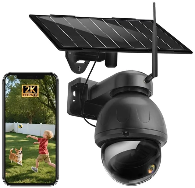Main image of BOAVISION AOV Solar WiFi Security Camera Outdoor, Pan Tilt Zoom Cam with 8W Solar Panel & 14400mAh Battery, 24/7 Recording, Ultra Clear 940nm Invisible Night Vision, Humanoid Tracking