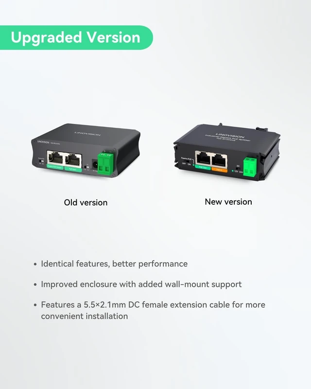 Alt view image 5 of 5 - LINOVISION Industrial 30W Gigabit PoE Splitter, to DC 12V/24V & Passive PoE