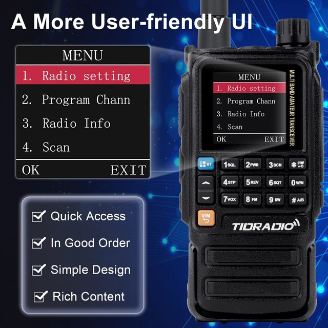 Alt view image 5 of 5 - TIDRADIO TD-H3 Plus Ham Radio Handheld, Bluetooth-Headphone-connectable, Web Upgrade, APP PC Wireless Programming, 8-Band Long Range Walkie Talkies NOAA Weather Two-Way Radio