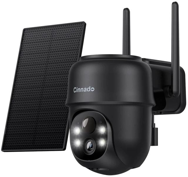 Main image of Cinnado 2K Wireless Cameras for Home Security Solar Powered Black B6 1Pack