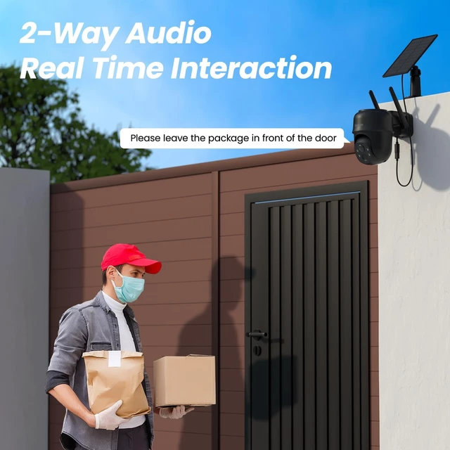 Alt view image 5 of 5 - Cinnado 2K Wireless Cameras for Home Security Solar Powered Black B6 1Pack