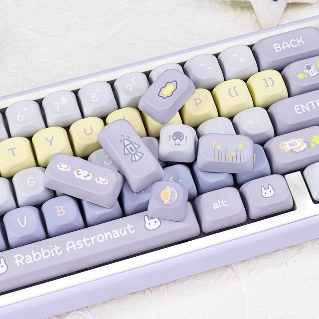 Alt view image 5 of 5 - ZRRRIOY Cute Bunny Purple PBT Dye-Sublimation MOA Profile Keycaps.