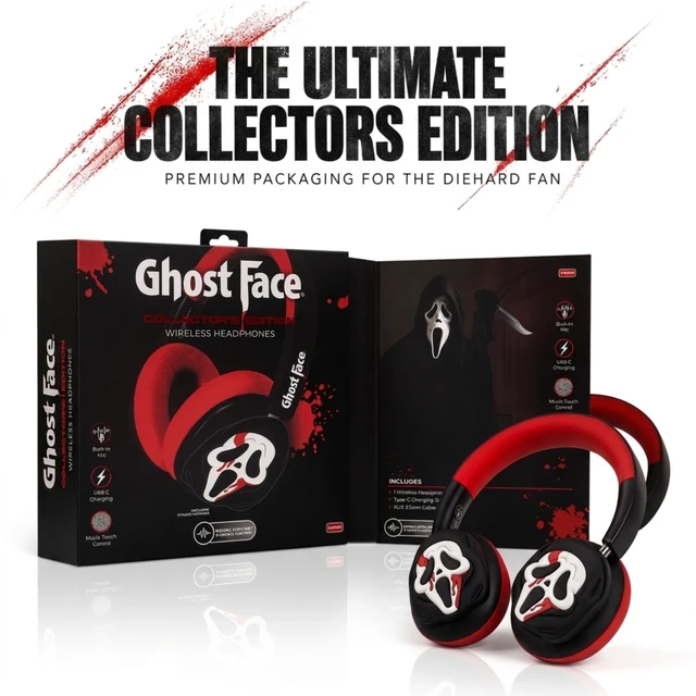 Alt view image 2 of 5 - Ghost Face Gaming Headset Wireless with Mic - Bluetooth Headphones