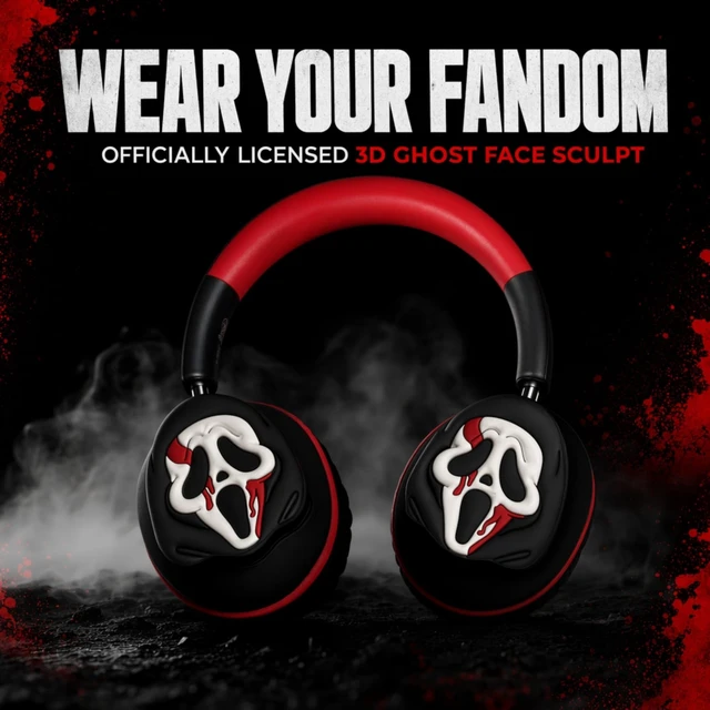 Alt view image 5 of 5 - Ghost Face Gaming Headset Wireless with Mic - Bluetooth Headphones