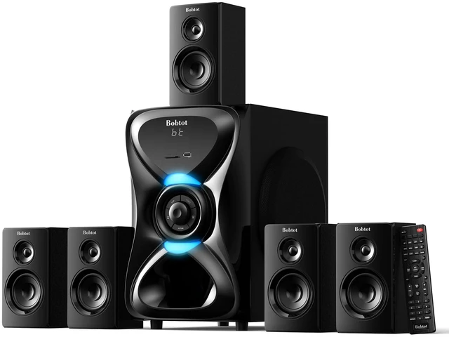Main image of Bobtot 5.1 Home Theater Sound System Wireless Rear Satellite Speakers
