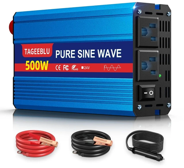 Main image of TAGEEBLU 24V 500W Pure Sine Wave Power Inverter, 24V DC to 110V 120V AC