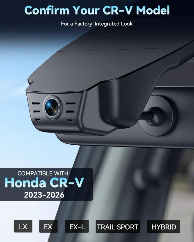 Alt view image 3 of 5 - OVAMAN OEM-Fit 4K Dual Dash Cam for Honda CR-V/Hybrid 2023-2026, 128GB