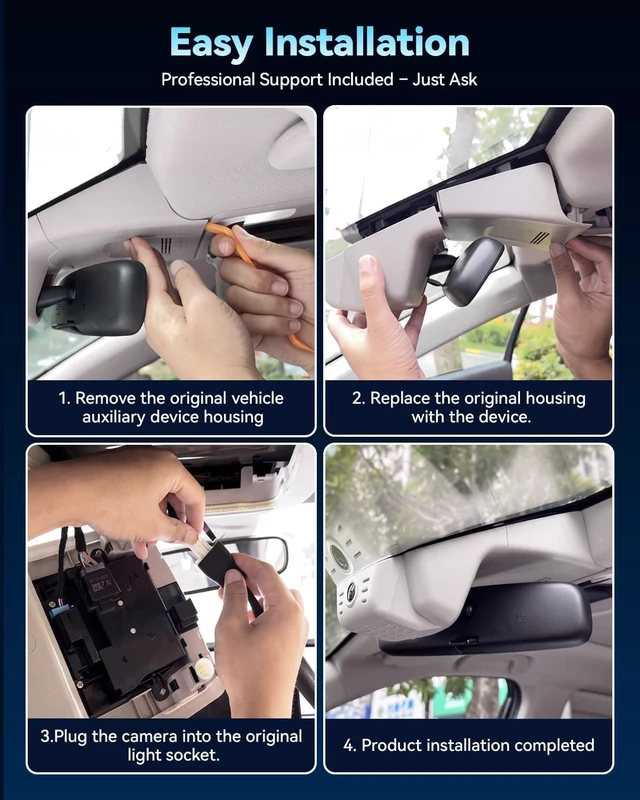 Alt view image 4 of 5 - OVAMAN OEM-Fit 4K Dual Dash Cam for Honda CR-V/Hybrid 2023-2026, 128GB
