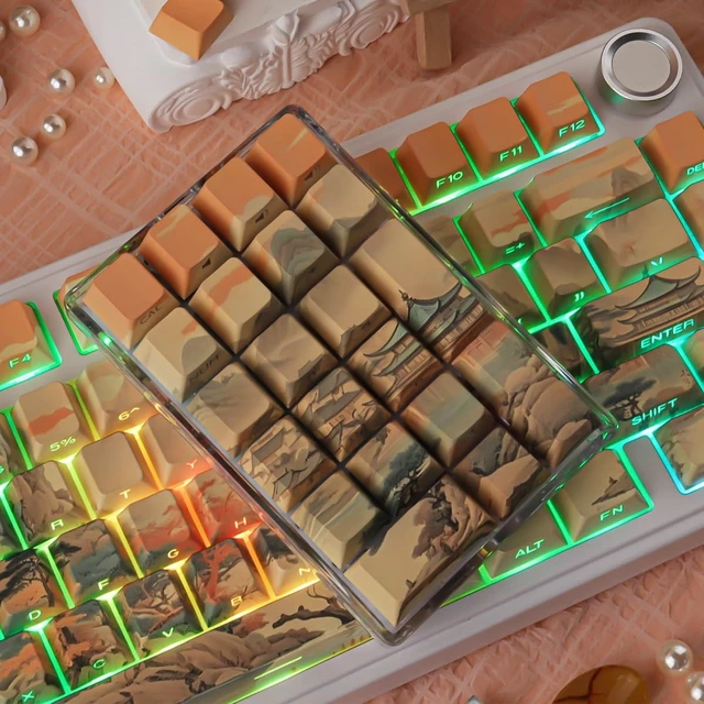 Alt view image 5 of 5 - JOMKIZ MoonGaze Landscape Art PBT Dye-sub Keycaps Cherry Profile Side-lit