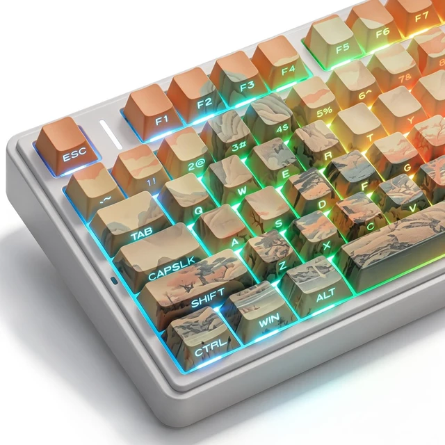 Main image of JOMKIZ MoonGaze Landscape Art PBT Dye-sub Keycaps Cherry Profile Side-lit