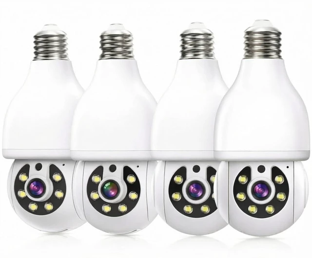 Main image of NoahTec 2K Lightbulb Security Camera 5G&2.4G WiFi Security Cameras Wireless Outdoor Indoor,360Bulb Cameras for Home Security Outside Indoor,Motion Detection,Color Night Vision 4 Packs