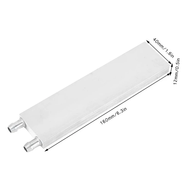 Alt view image 3 of 5 - MUNEFE Aluminum Water Cooling Block, Heat Sink Water Cooled Exchanger, PC Computer CPU Graphics Radiator for Managing Thermal Loads in Industrial Environments(40x160mm)