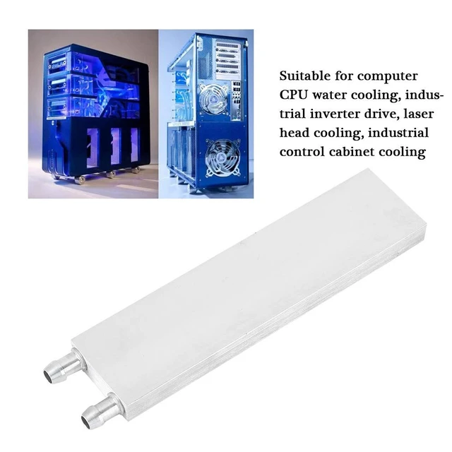 Alt view image 2 of 5 - MUNEFE Aluminum Water Cooling Block, Heat Sink Water Cooled Exchanger, PC Computer CPU Graphics Radiator for Managing Thermal Loads in Industrial Environments(40x160mm)