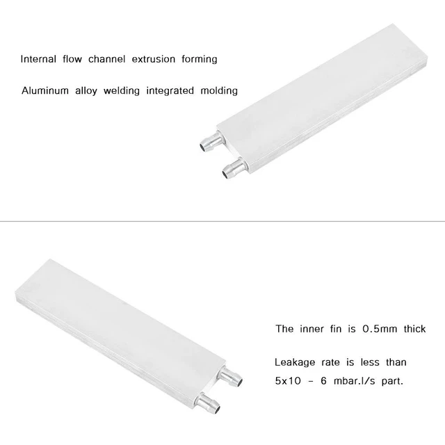 Alt view image 5 of 5 - MUNEFE Aluminum Water Cooling Block, Heat Sink Water Cooled Exchanger, PC Computer CPU Graphics Radiator for Managing Thermal Loads in Industrial Environments(40x160mm)