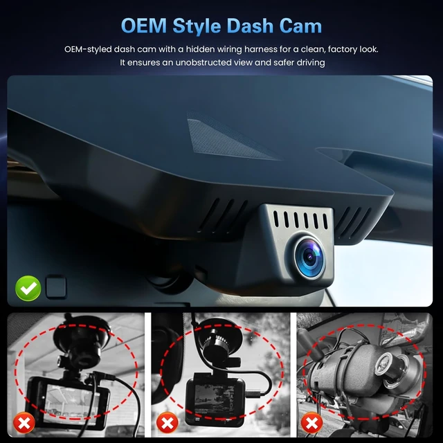 Alt view image 3 of 5 - 4K Front Dash Cam for Toyota Camry 2025 2026 Dash Camera, OEM Look