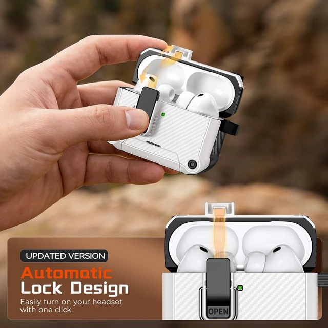 Alt view image 4 of 5 - Inesore for AirPods Pro 3 Case with Secure Lock (White)