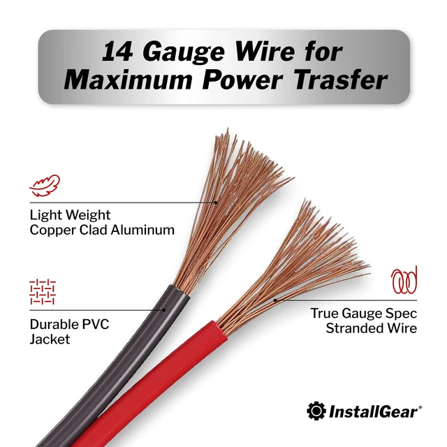 Alt view image 2 of 5 - InstallGear 14 Gauge Speaker Wire 500 ft - CCA Cable for Car Audio and Home Theater - Soft Touch PVC Jacket - Easy Polarity ID - Surround Sound and Stereo Use - Black and Red