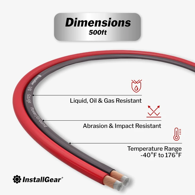 Alt view image 3 of 5 - InstallGear 14 Gauge Speaker Wire 500 ft - CCA Cable for Car Audio and Home Theater - Soft Touch PVC Jacket - Easy Polarity ID - Surround Sound and Stereo Use - Black and Red