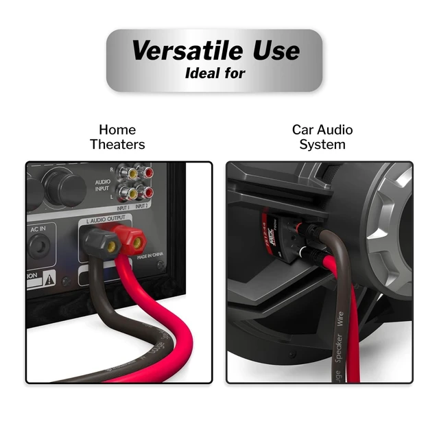 Alt view image 4 of 5 - InstallGear 14 Gauge Speaker Wire 500 ft - CCA Cable for Car Audio and Home Theater - Soft Touch PVC Jacket - Easy Polarity ID - Surround Sound and Stereo Use - Black and Red