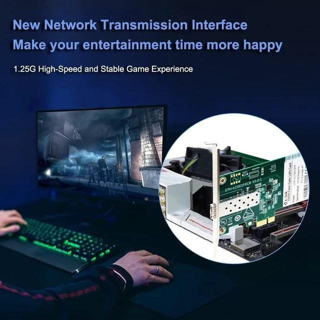 Alt view image 4 of 5 - 100/1000Base-X SFP PCIe Gigabit Fiber Network Card