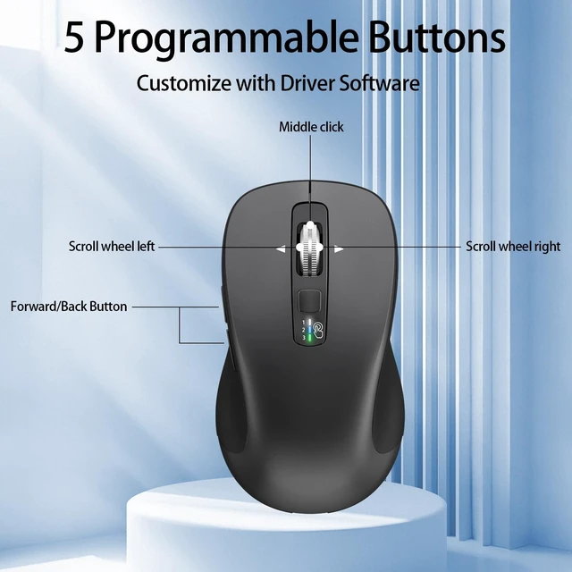 Alt view image 4 of 5 - CITLLA Wireless Bluetooth Mouse, Multi-Device Ergonomic Mouse