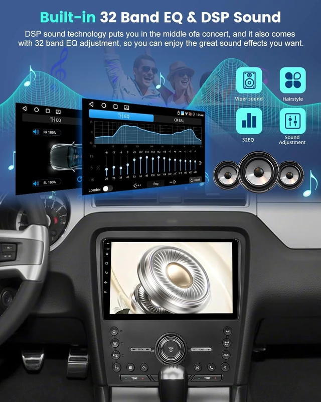 Alt view image 3 of 5 - 4+64G Android Car Stereo for Ford Mustang 2010-2014, CarPlay, GPS, DSP
